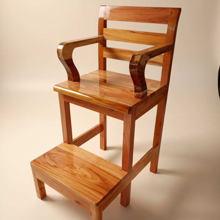 Wooden Chair with Step